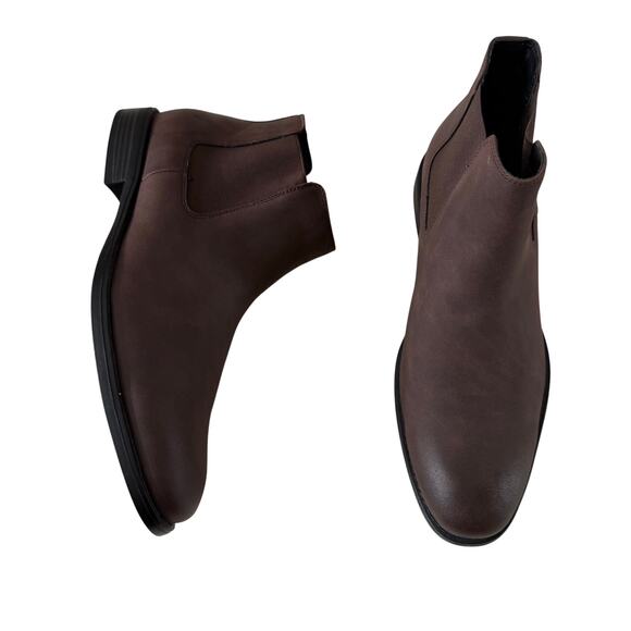 NIB Steve Madden Brown Faux Leather Laceless Chelsea Boots Men's Sz 13